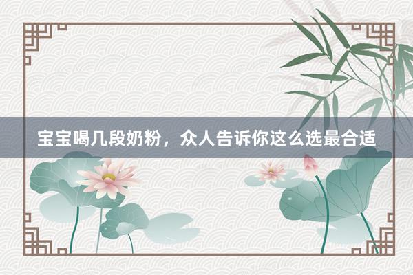 宝宝喝几段奶粉，众人告诉你这么选最合适