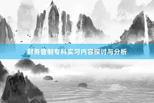 财务管制专科实习内容探讨与分析