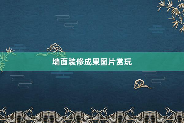 墙面装修成果图片赏玩